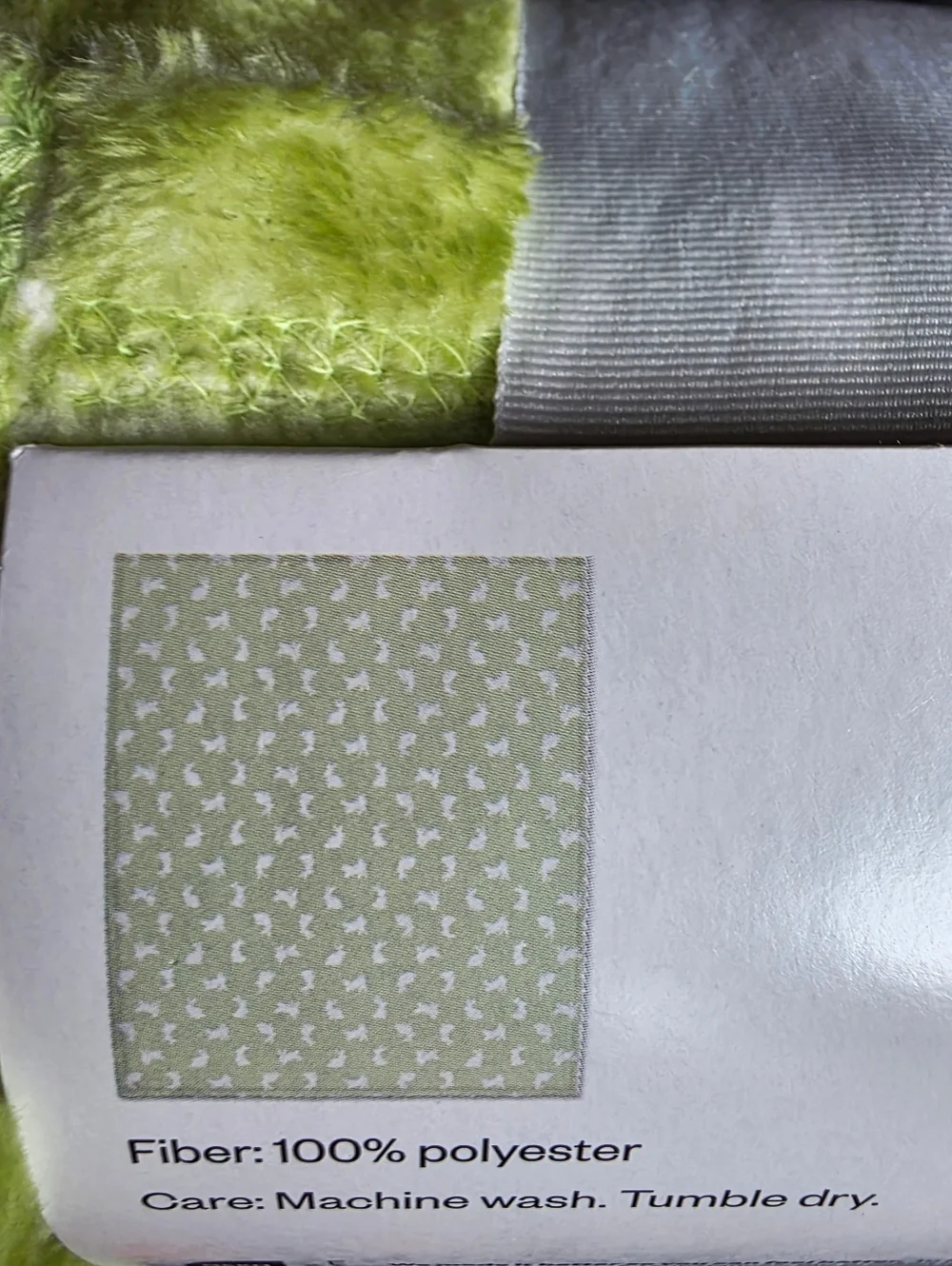 Easter Plush Bunny Printed Throw Blanket Green Ivory 60 × 50 Room Essentials NWT